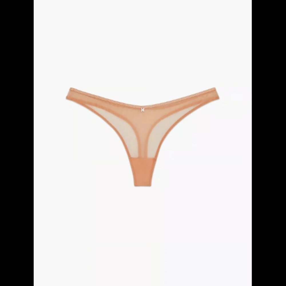 Savage X Fenty Sheer X Thong Panty, NEW, Terracotta Pink, 3X 3XL